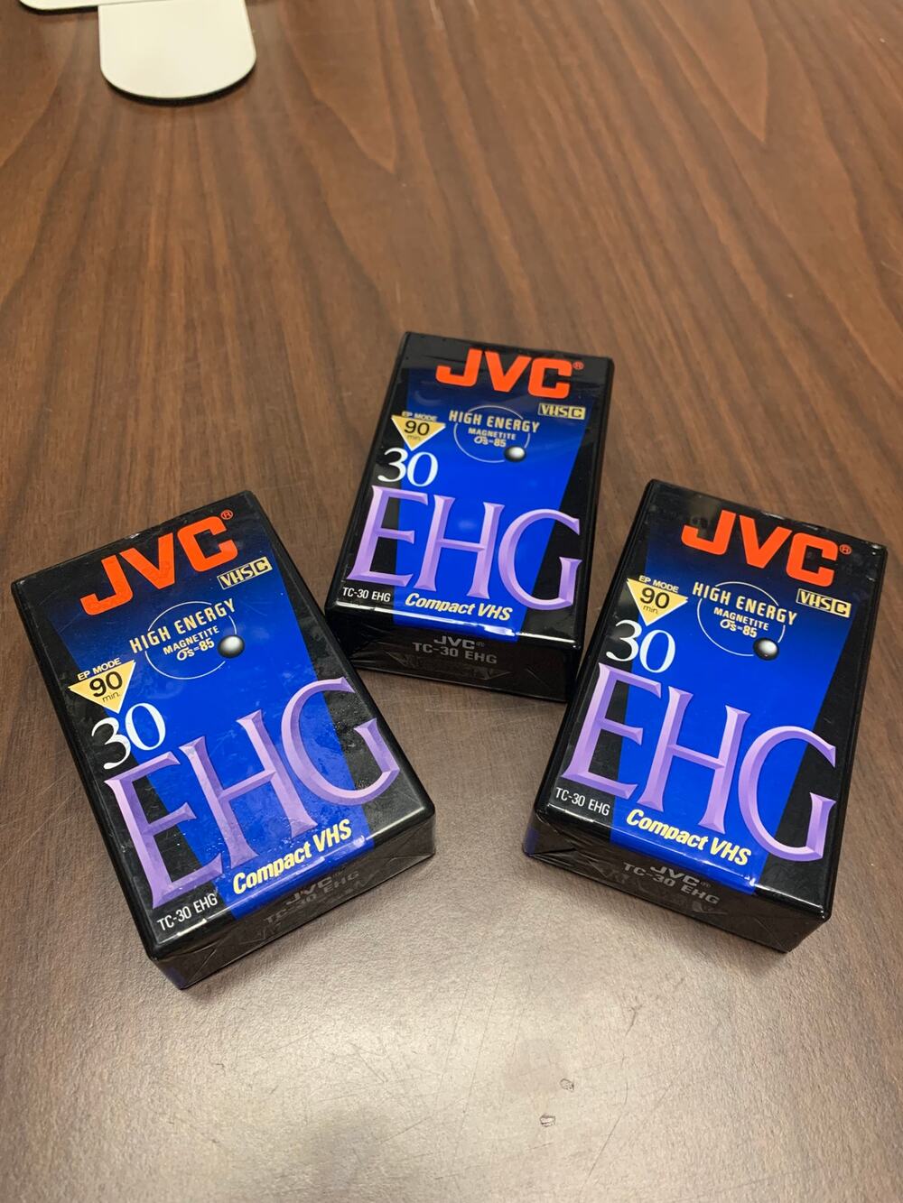 Lot of 3, JVC-EHG 30 - VHS-C Video Cassette Tapes - New and Sealed VHS-C